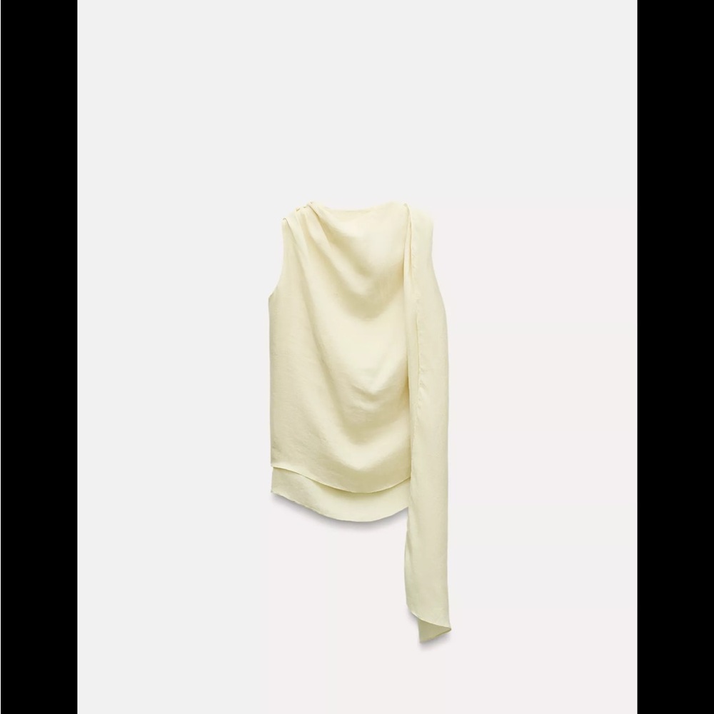 Elegant Cream Drape Top
